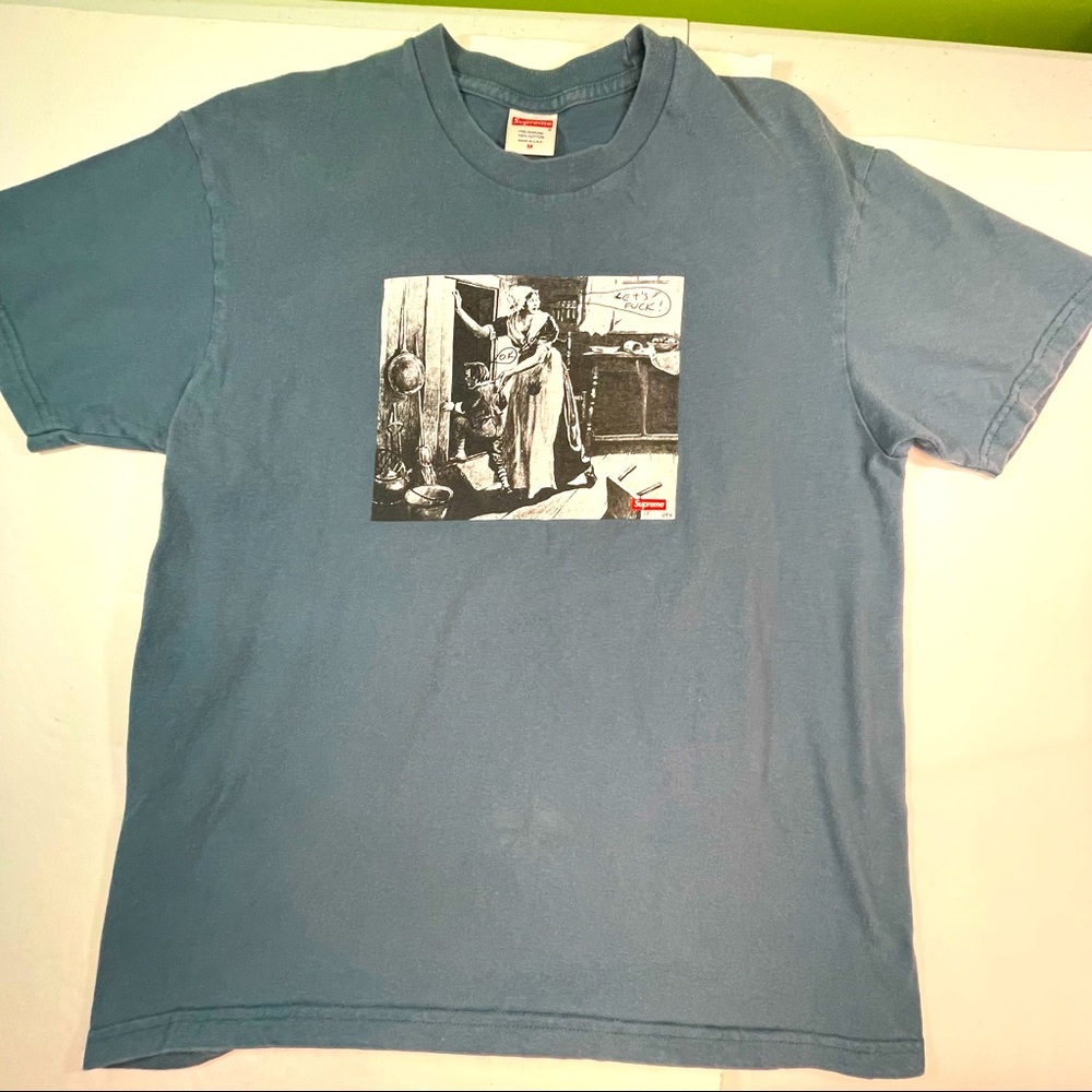 Supreme Mike Kelley Artwork Gray Graphic Mens Medium Size Tee-Shirt Top